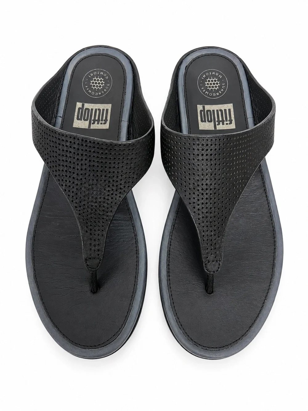 FitFlop 5M Banda perforated leather sandals, breathable cushioned footbed travel